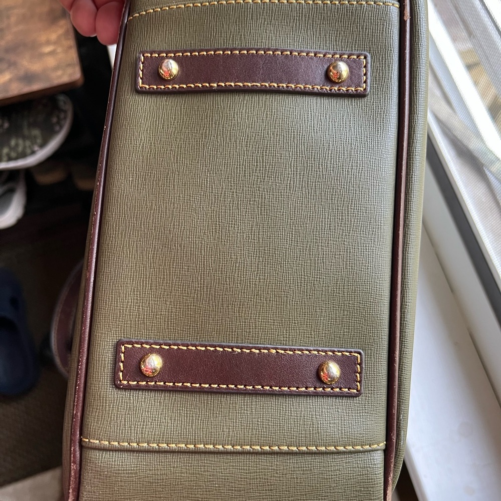 Dooney & Bourke Maddie Saffiano in Green and Brown - Picture 9 of 16